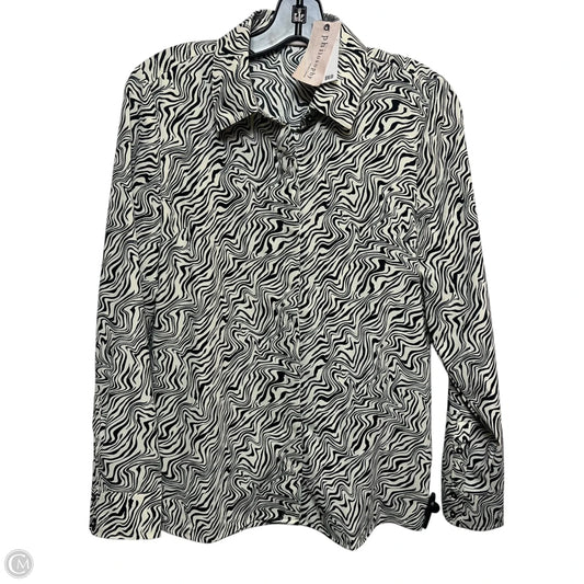 Top Long Sleeve By Philosophy In Black & Cream, Size: S