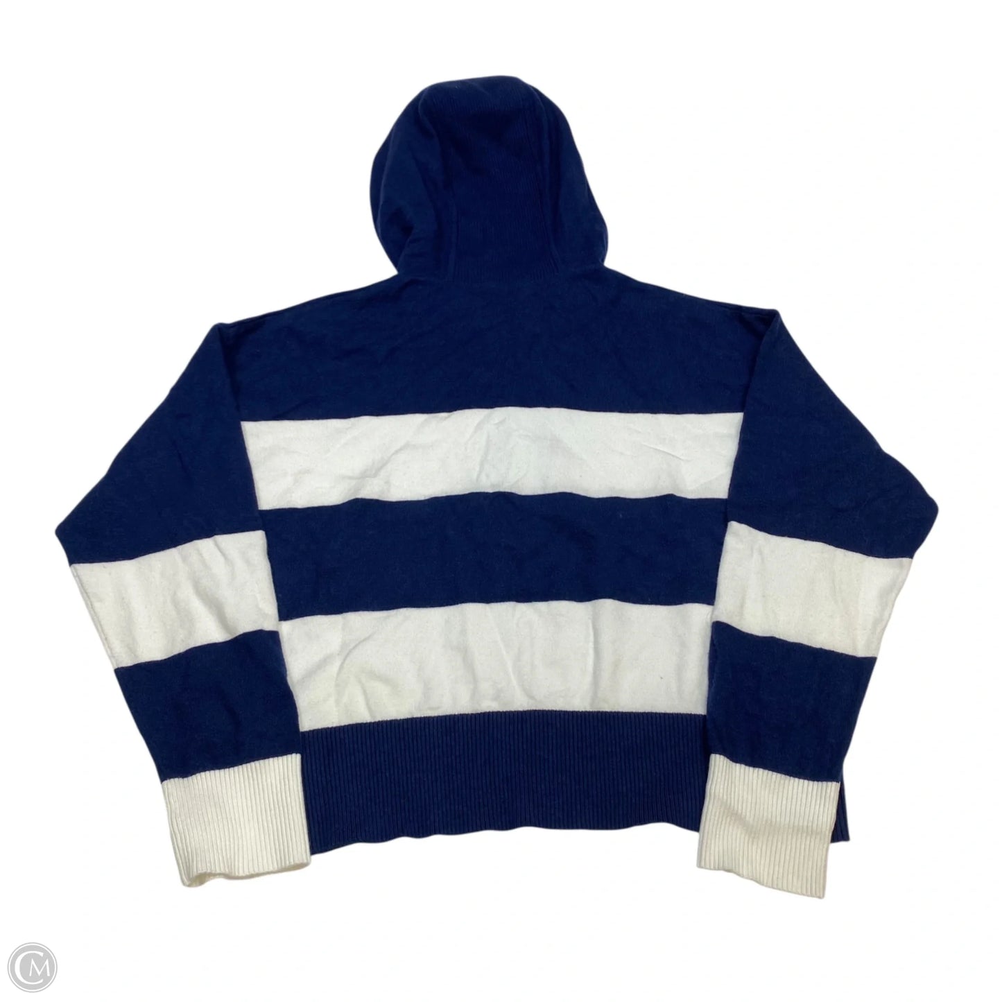 Top Long Sleeve By For The Republic In Blue & White, Size: L