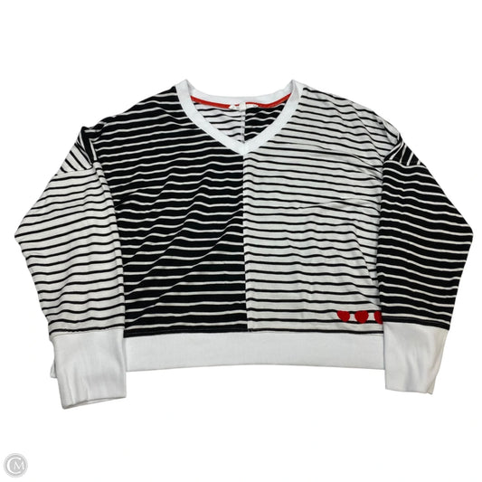 Top Long Sleeve By Jane And Delancey In Black & White, Size: L
