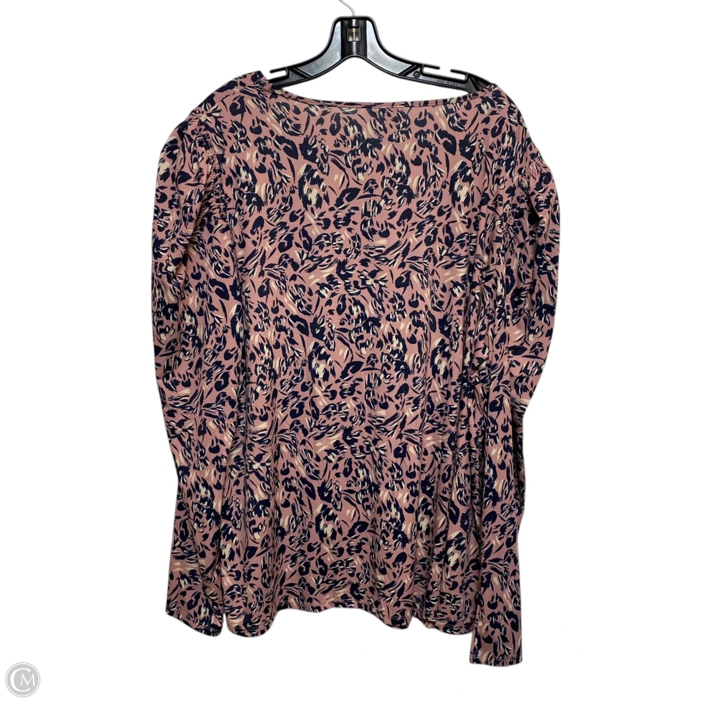 Top Long Sleeve By Cato In Blue & Pink, Size: 3x