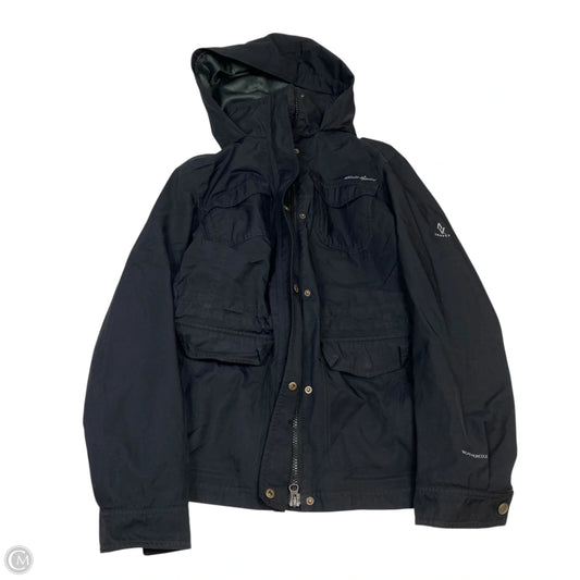Jacket Windbreaker By Eddie Bauer In Black, Size: M