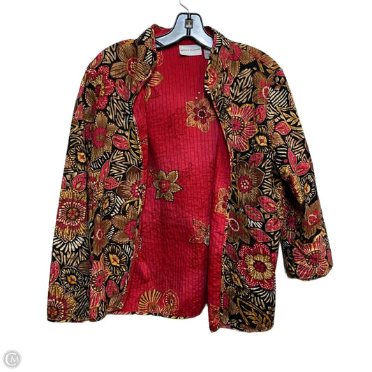 Cardigan By Alfred Dunner In Brown & Red, Size: L