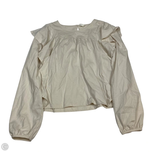 Top Long Sleeve By Wishlist In Cream, Size: M
