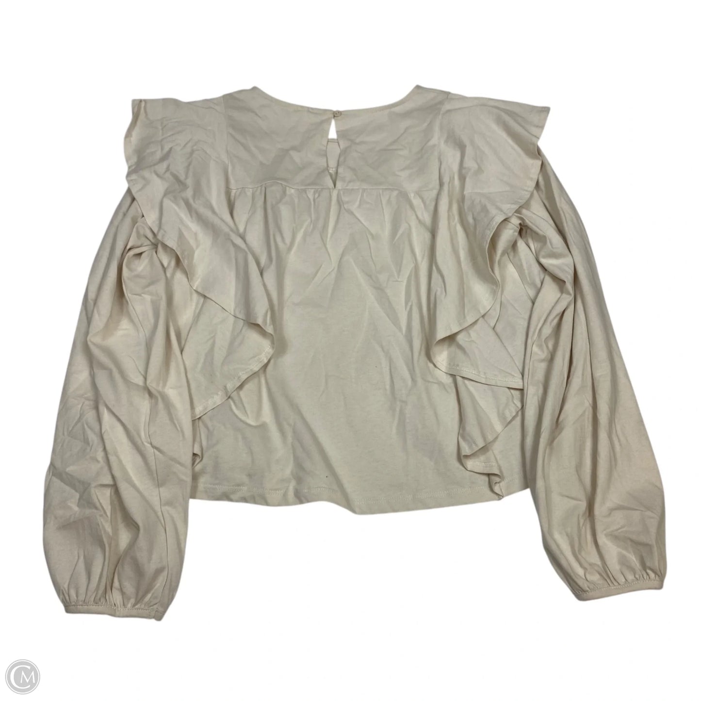 Top Long Sleeve By Wishlist In Cream, Size: M