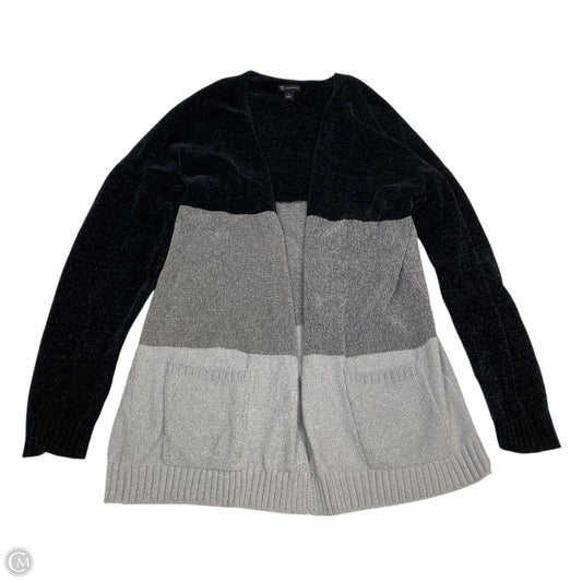 Sweater Cardigan By New Directions In Black & Grey, Size: S