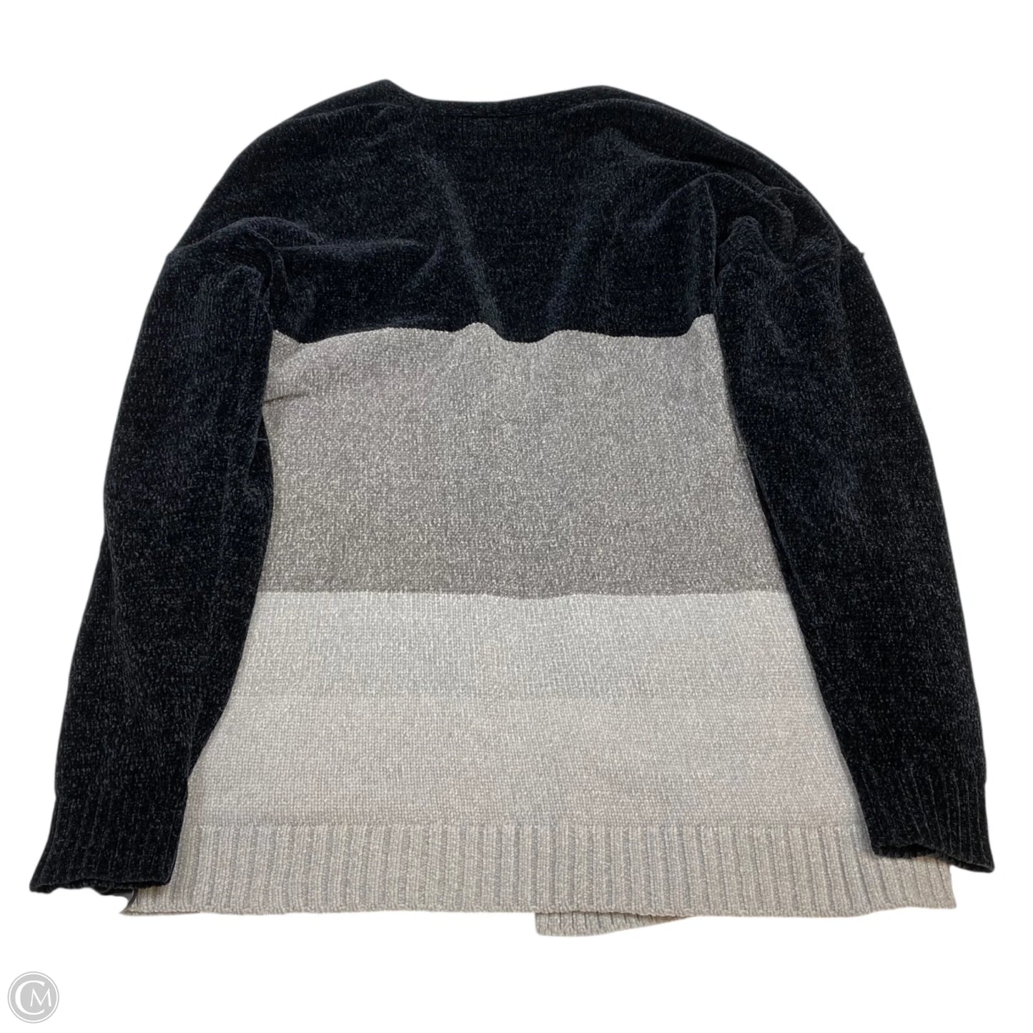 Sweater Cardigan By New Directions In Black & Grey, Size: S