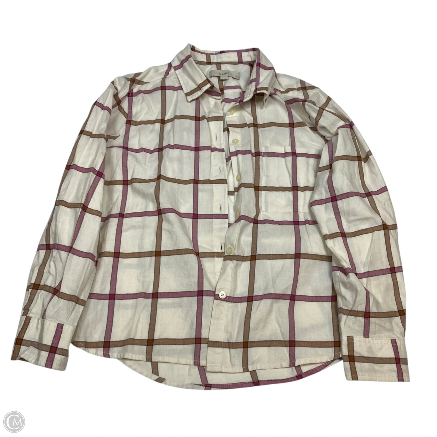 Top Long Sleeve By Loft In Cream, Size: Mp