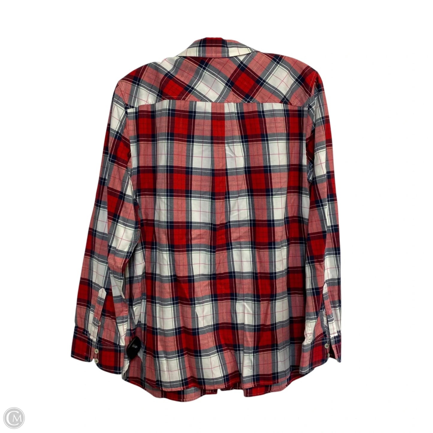 Top Long Sleeve By Talbots In Blue & Red & White, Size: L