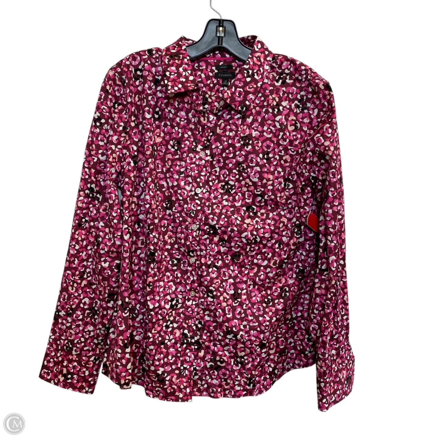 Top Long Sleeve By Talbots In Pink & Red, Size: L