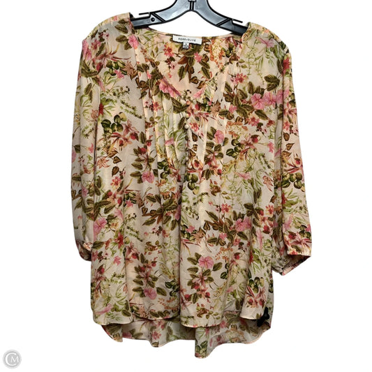 Top 3/4 Sleeve By Rose And Olive In Peach, Size: 1x