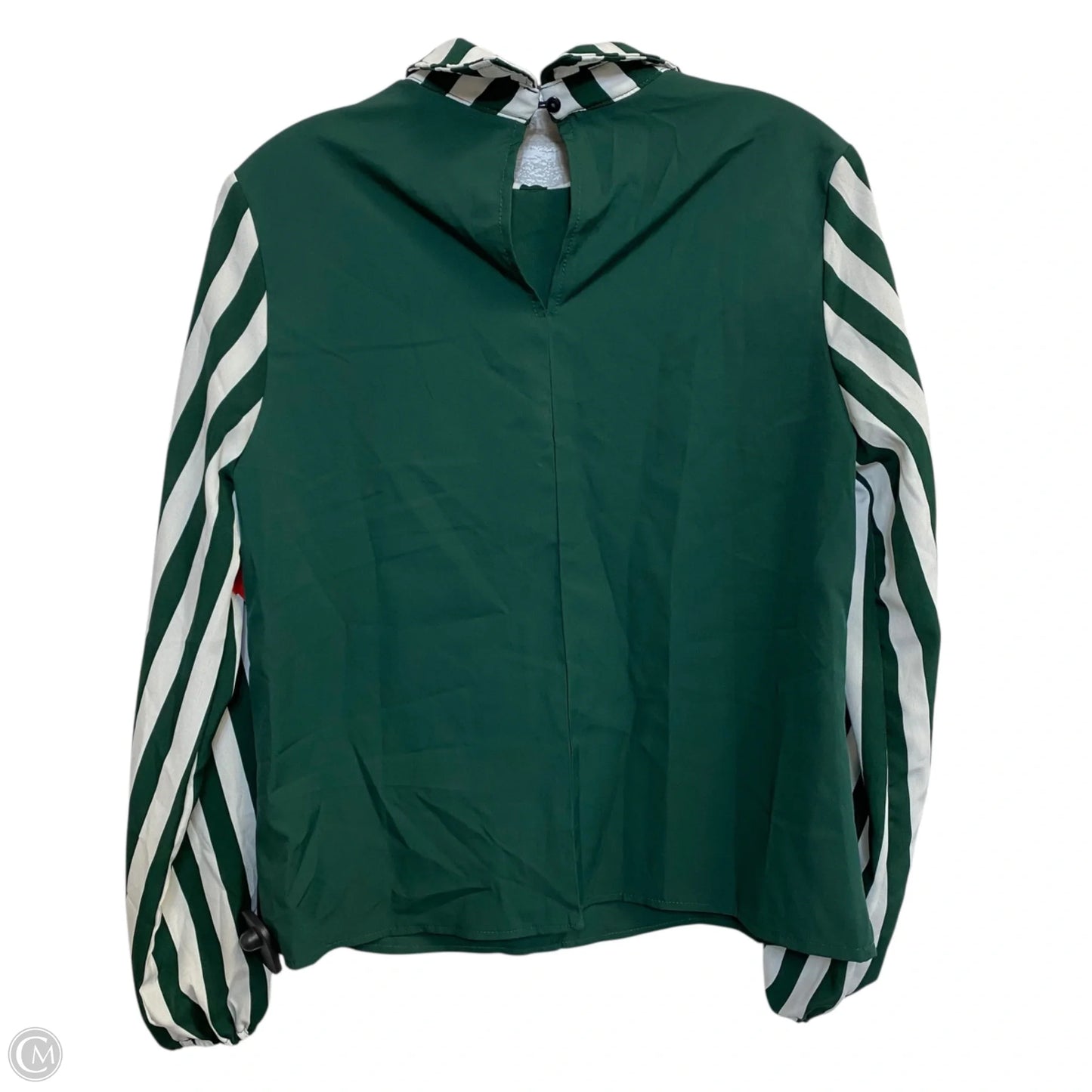 Top Long Sleeve By Shein In Green & White, Size: S