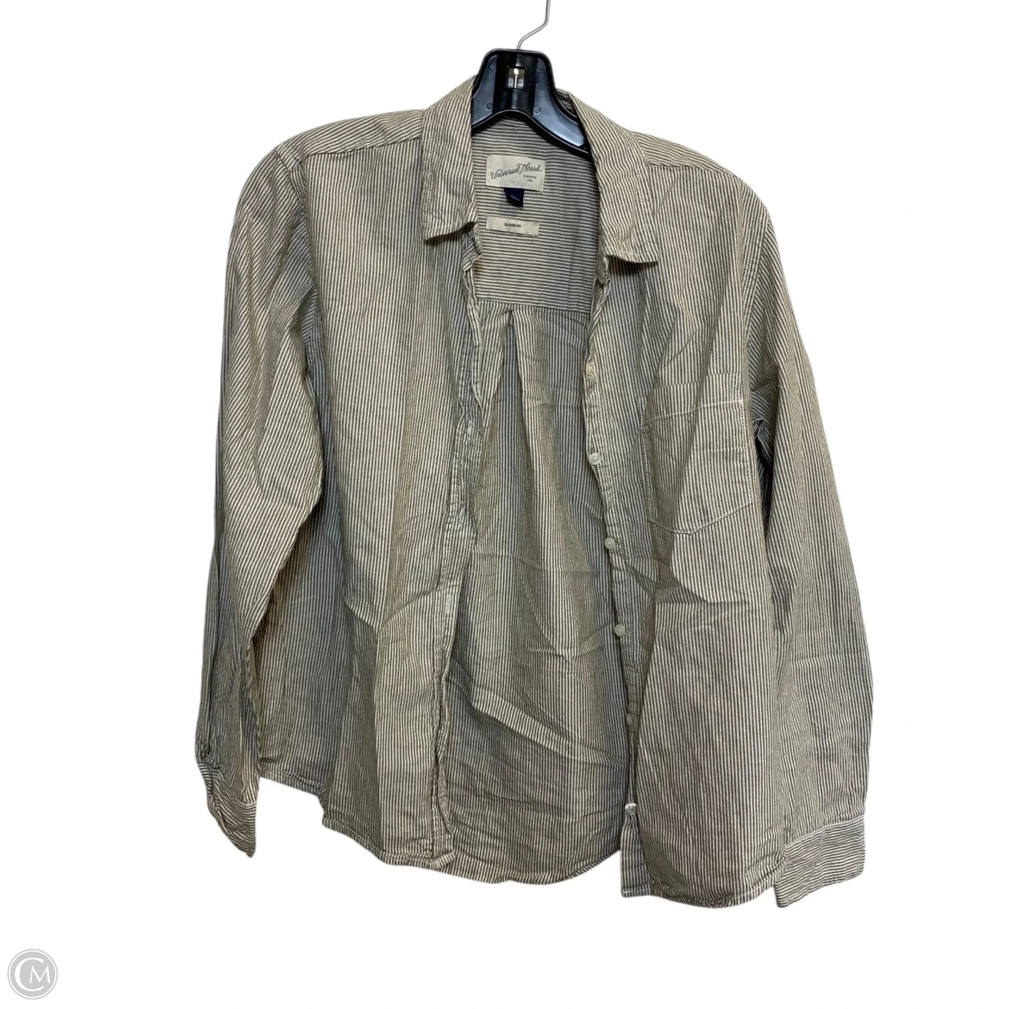 Top Long Sleeve By Universal Thread In Tan & White, Size: S