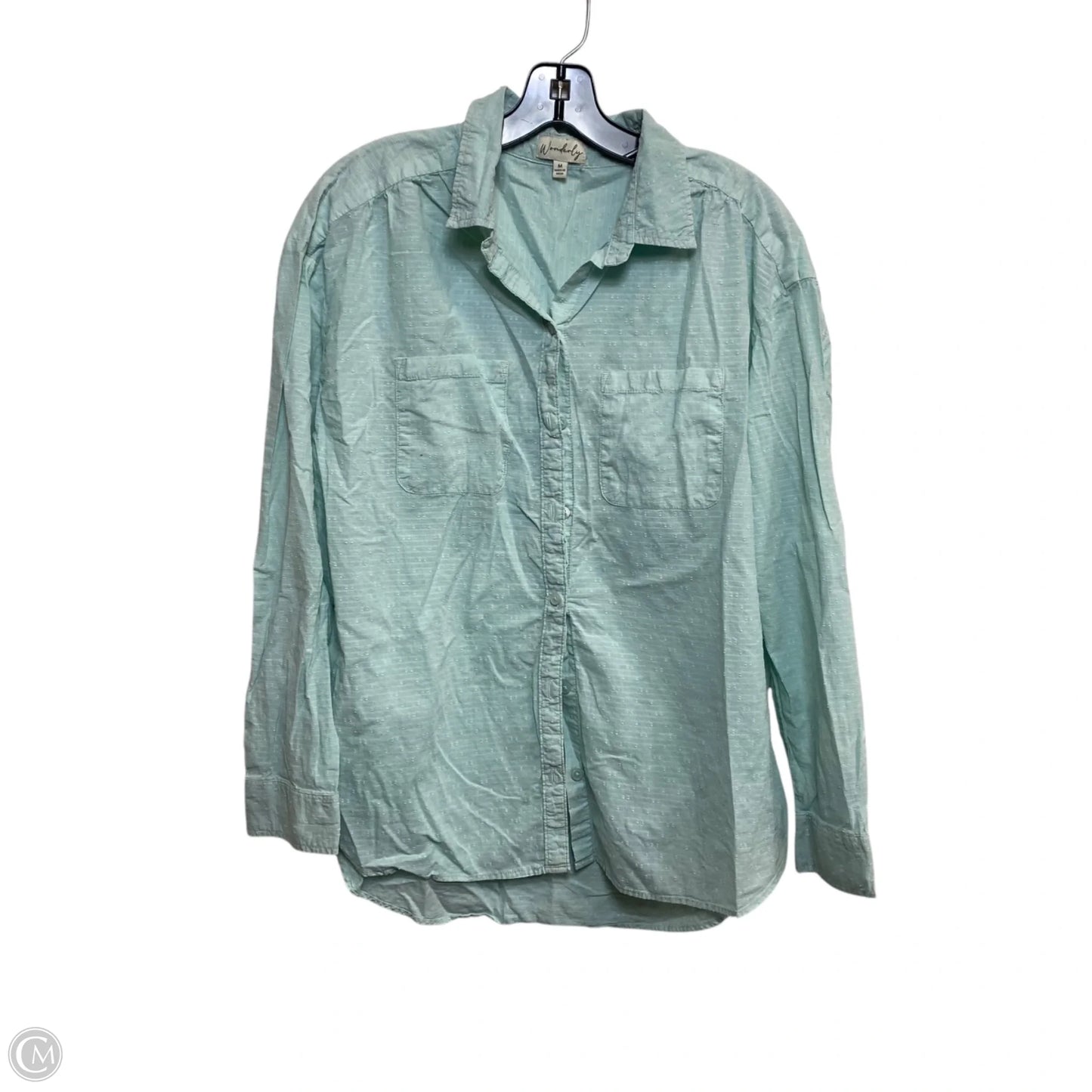 Top Long Sleeve By Wonderly In Green, Size: M