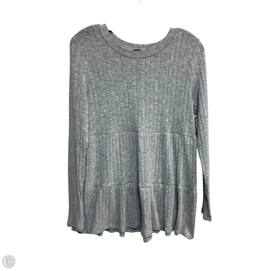 Top Long Sleeve By Andree By Unit In Grey, Size: M