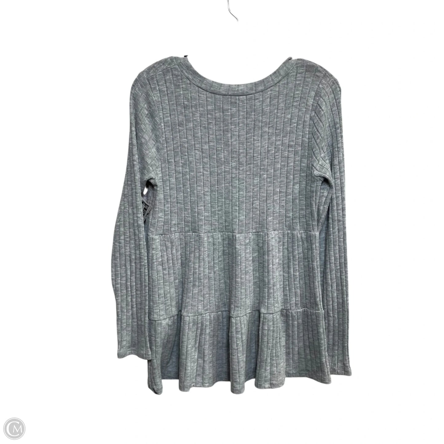 Top Long Sleeve By Andree By Unit In Grey, Size: M