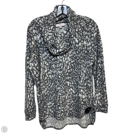 Top Long Sleeve By New Directions In Grey & White, Size: M