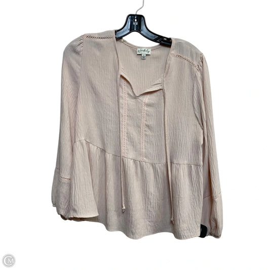Top Long Sleeve By Wonderly In Pink, Size: S