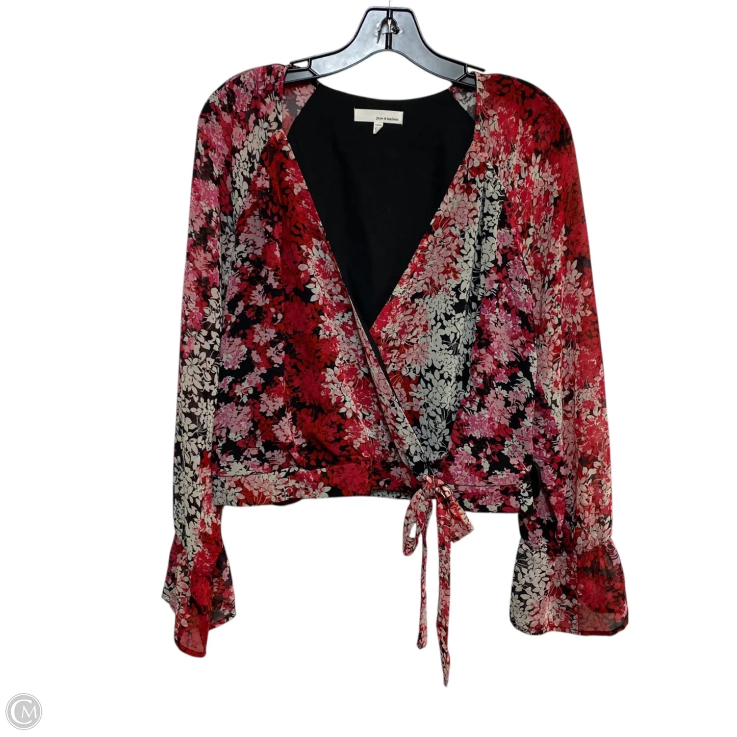 Top Long Sleeve By June & Hudson In Pink & Red, Size: M