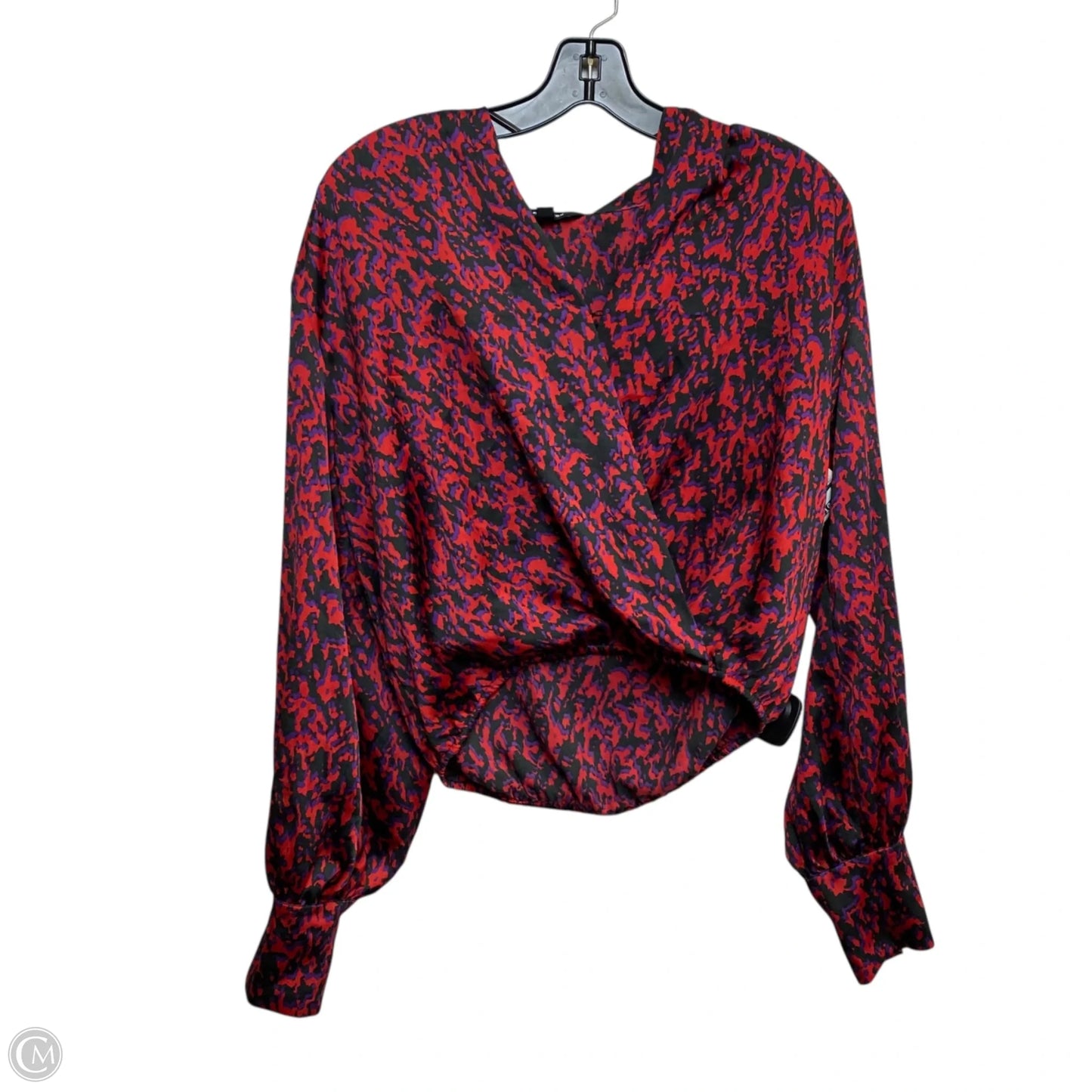 Top Long Sleeve By Express In Black & Red, Size: S