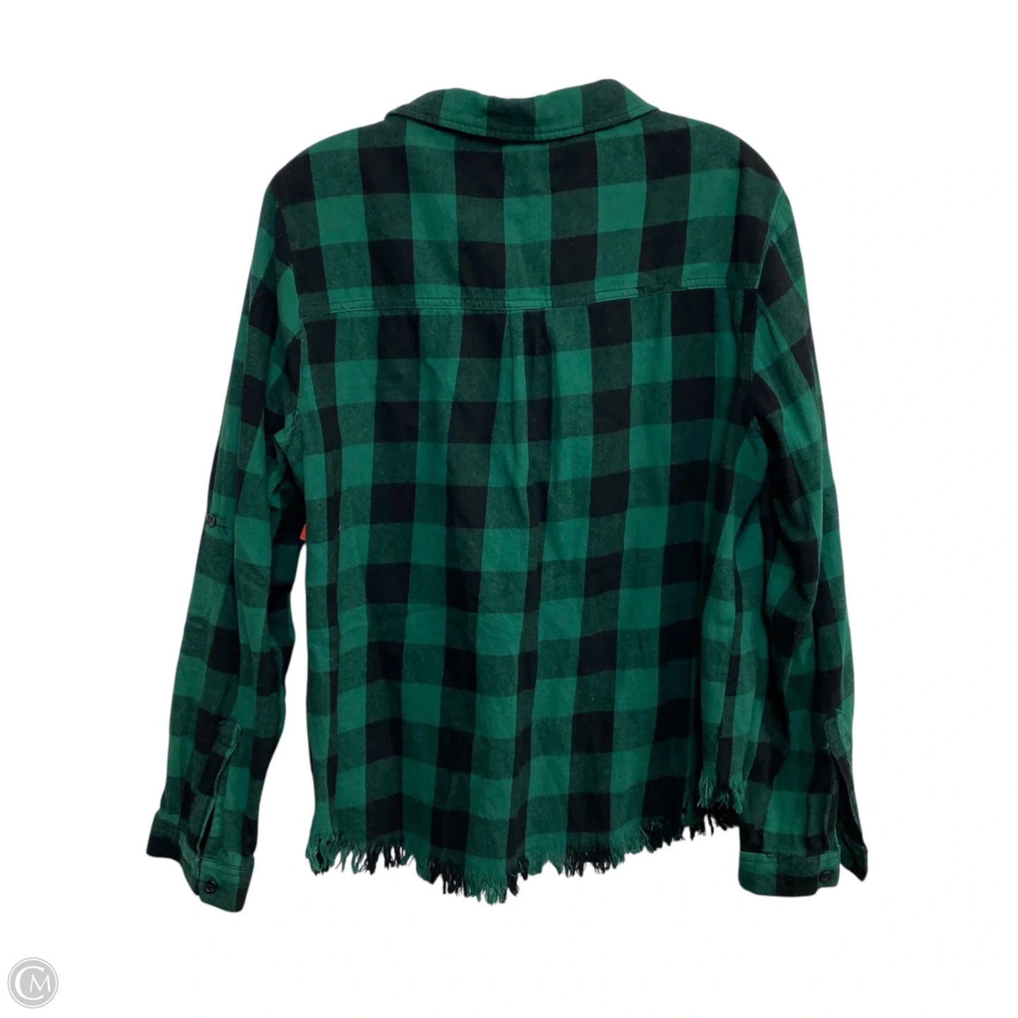 Top Long Sleeve By Risen In Black & Green, Size: L