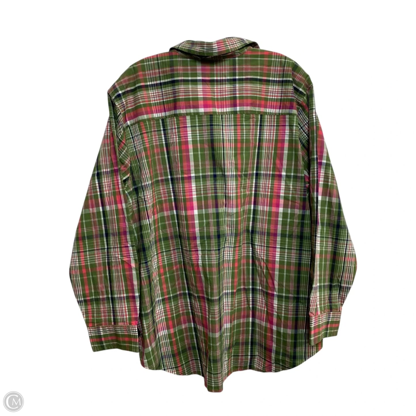 Top Long Sleeve By Crown And Ivy In Green & Pink, Size: 2x