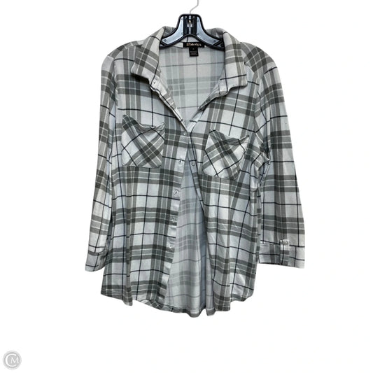 Top Long Sleeve By By Design In Grey & White, Size: M