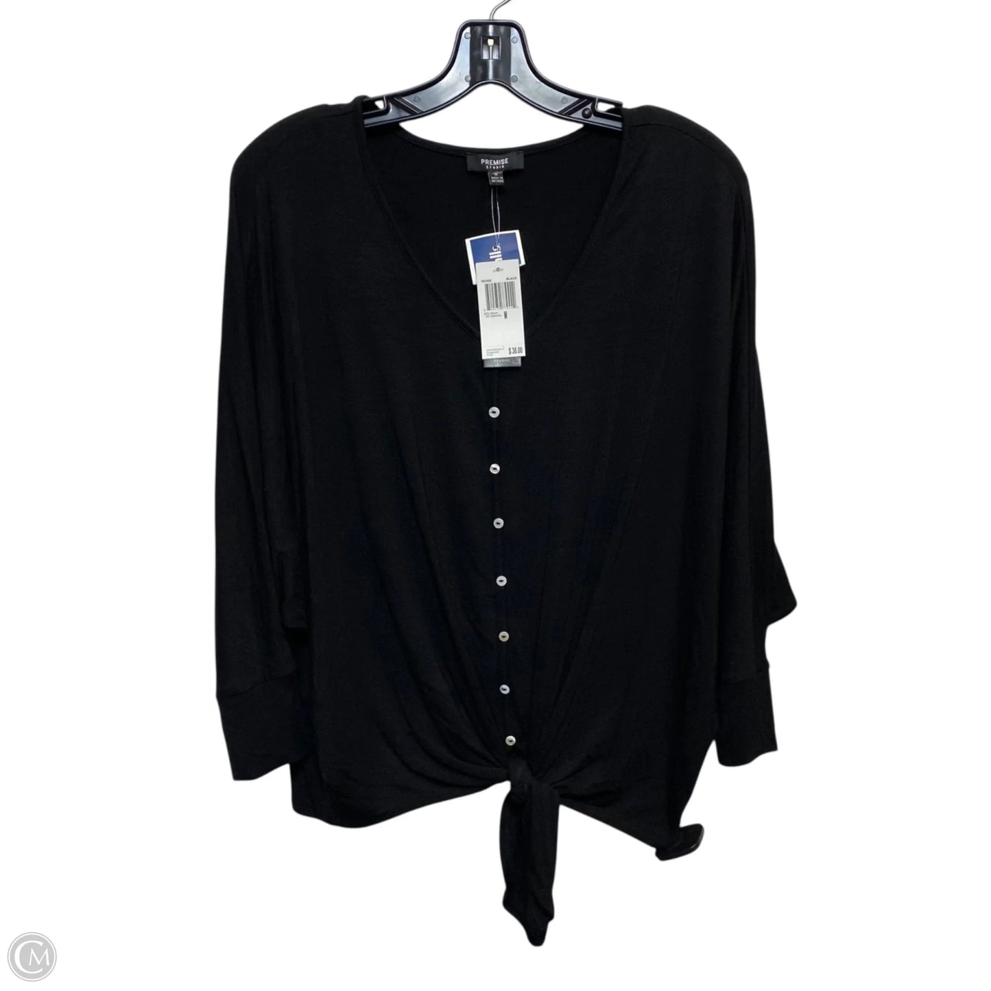 Top 3/4 Sleeve By Premise In Black, Size: M