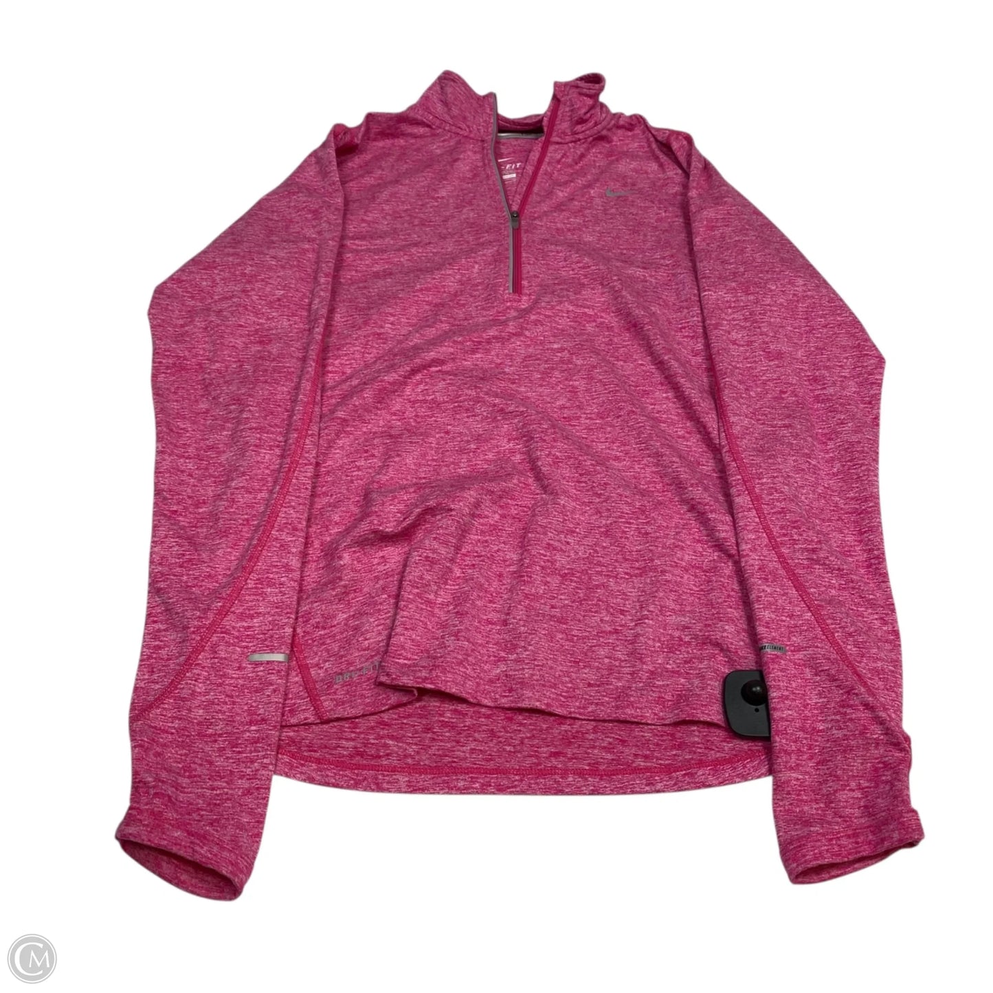 Athletic Top Long Sleeve Collar By Nike In Pink, Size: M