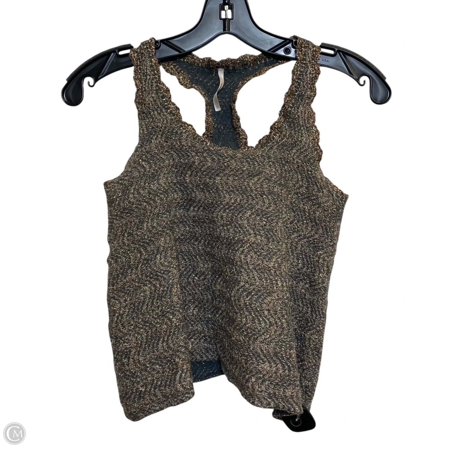Top Sleeveless By Free People In Gold & Grey, Size: S