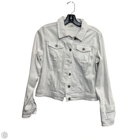 Jacket Denim By Cato In White Denim, Size: S
