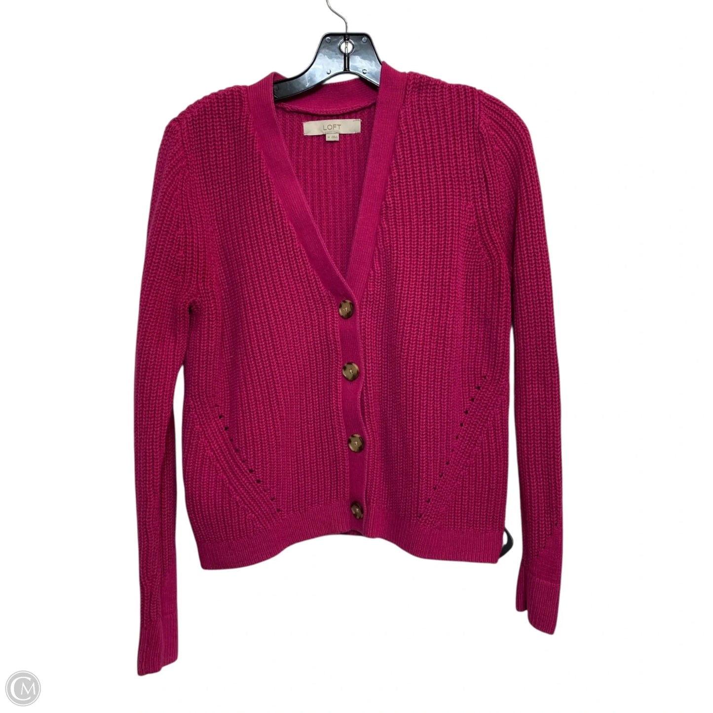 Sweater Cardigan By Loft In Pink, Size: M