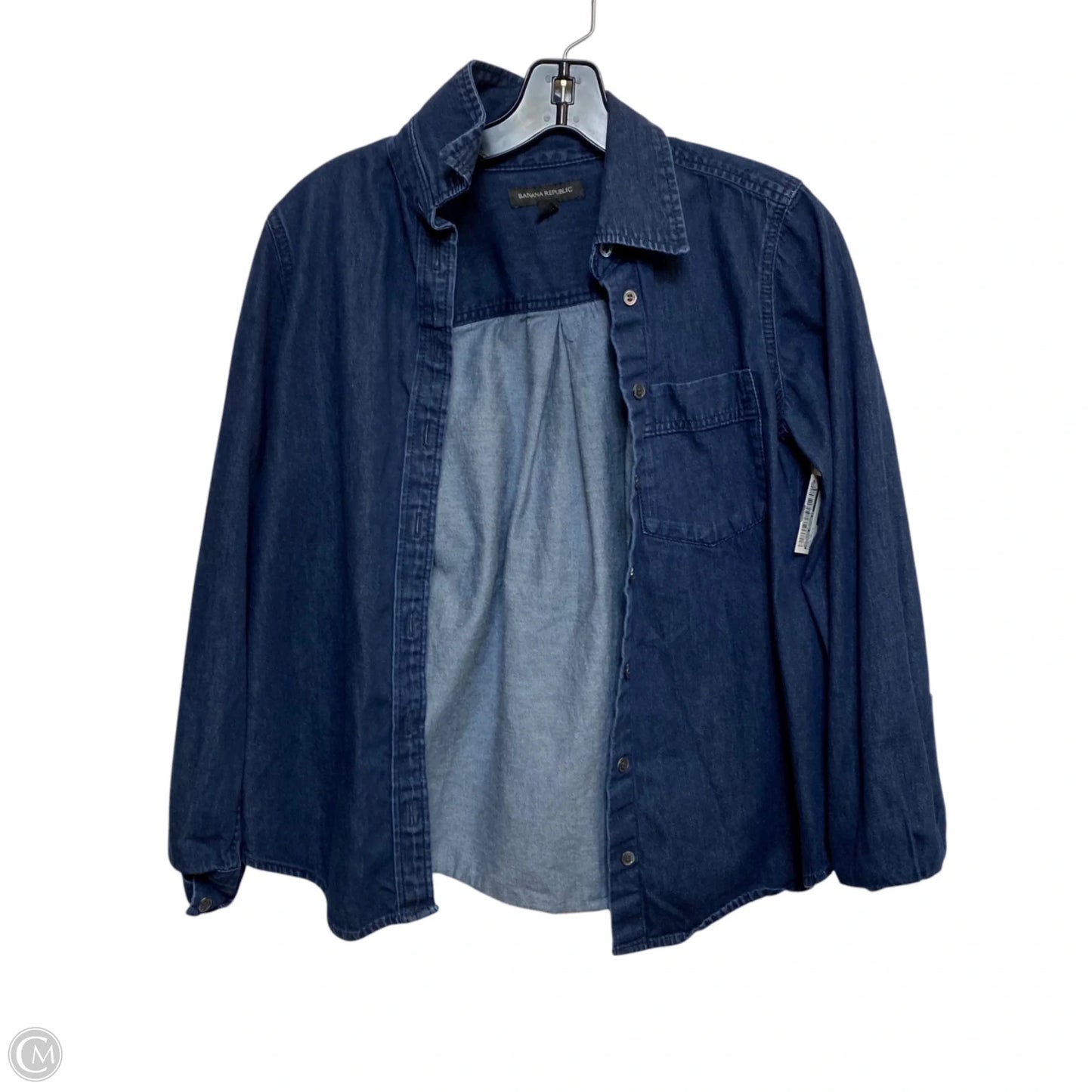 Top Long Sleeve By Banana Republic In Blue Denim, Size: Xs