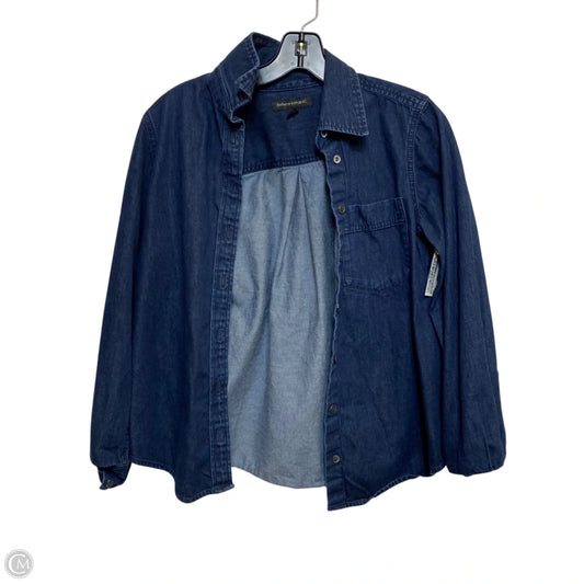 Top Long Sleeve By Banana Republic In Blue Denim, Size: Xs