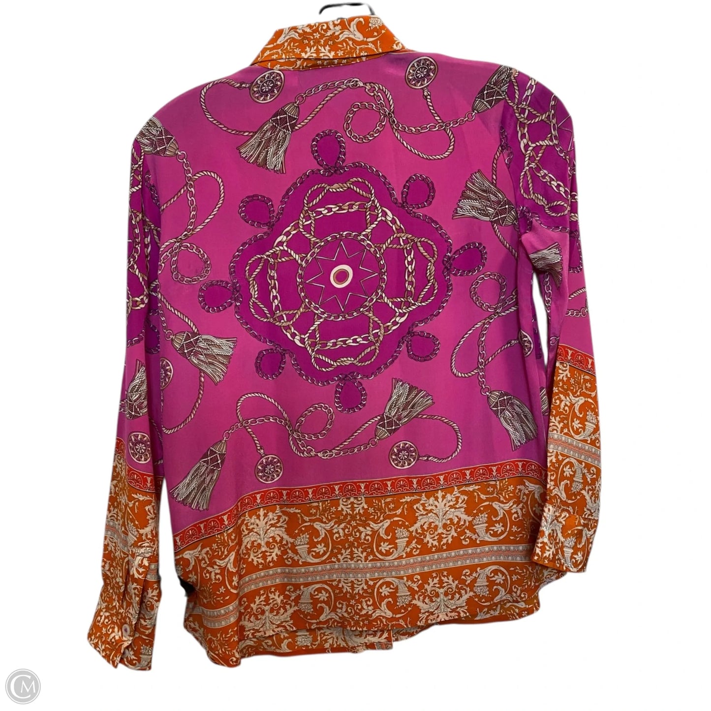 Top Long Sleeve By Maeve In Orange & Pink, Size: Xsp