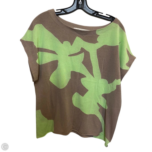Top Short Sleeve Designer By Diane Von Furstenberg In Brown & Green, Size: S