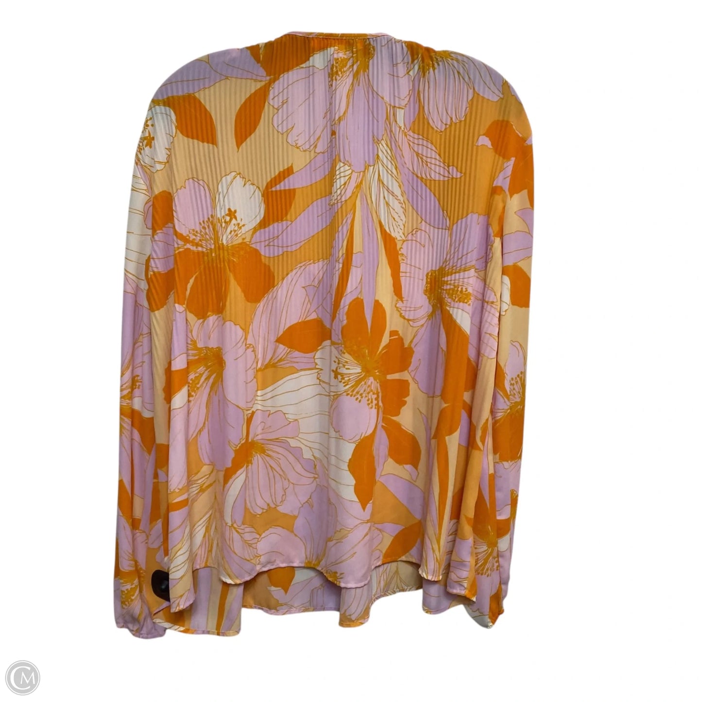 Top Long Sleeve By Dr2 In Orange & Pink, Size: L