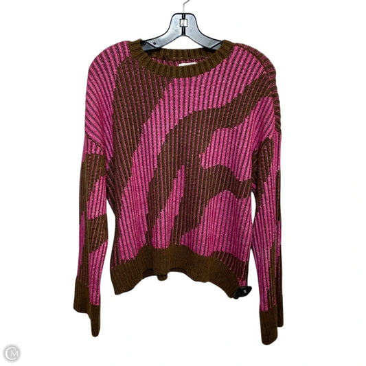 Sweater By Nine West Apparel In Brown & Pink, Size: Xl