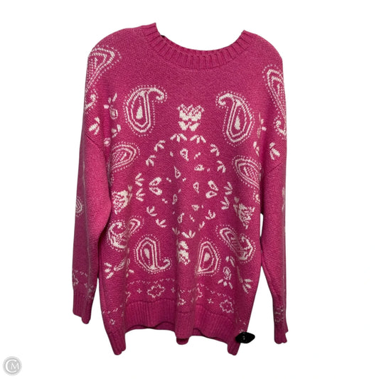 Sweater By American Eagle In Pink & White, Size: S