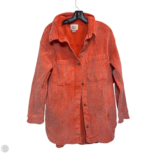 Jacket Shirt By Bdg In Coral, Size: L