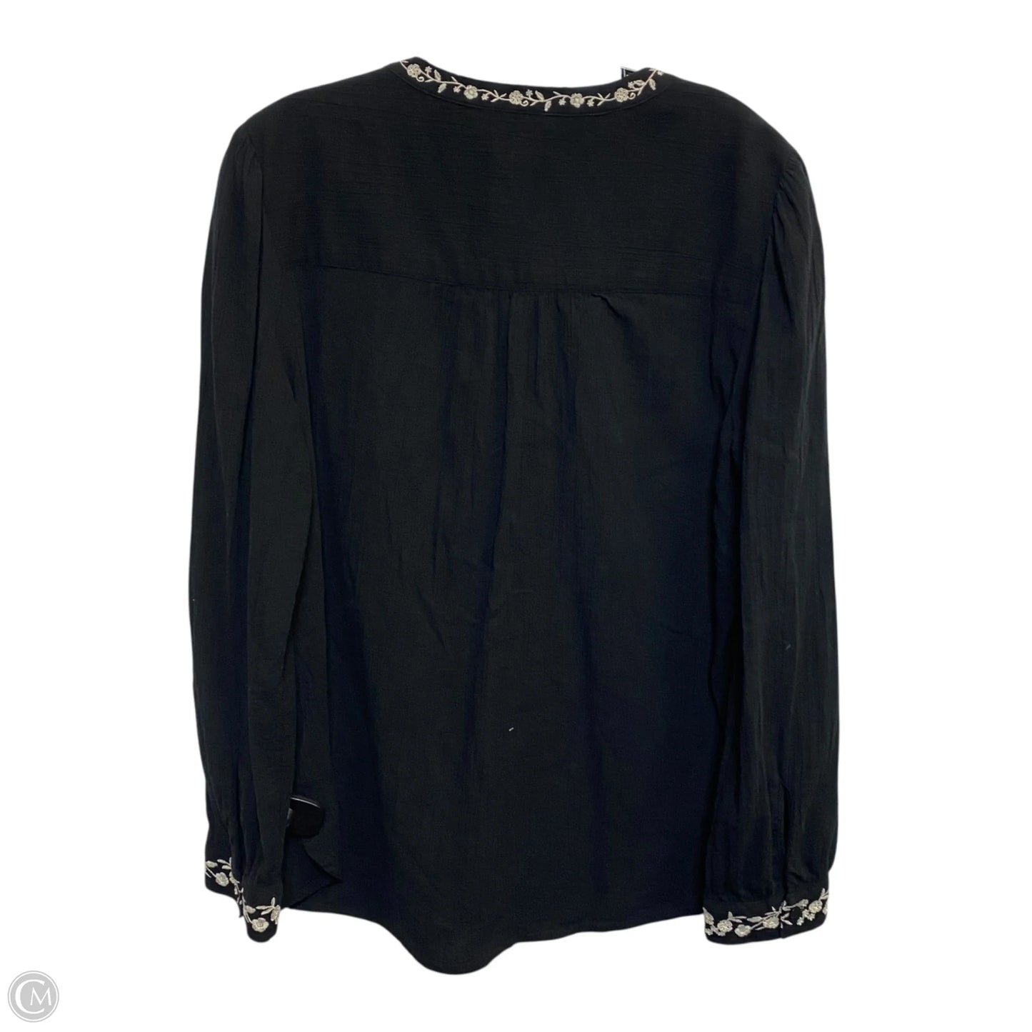 Top Long Sleeve By Wonderly In Black, Size: L