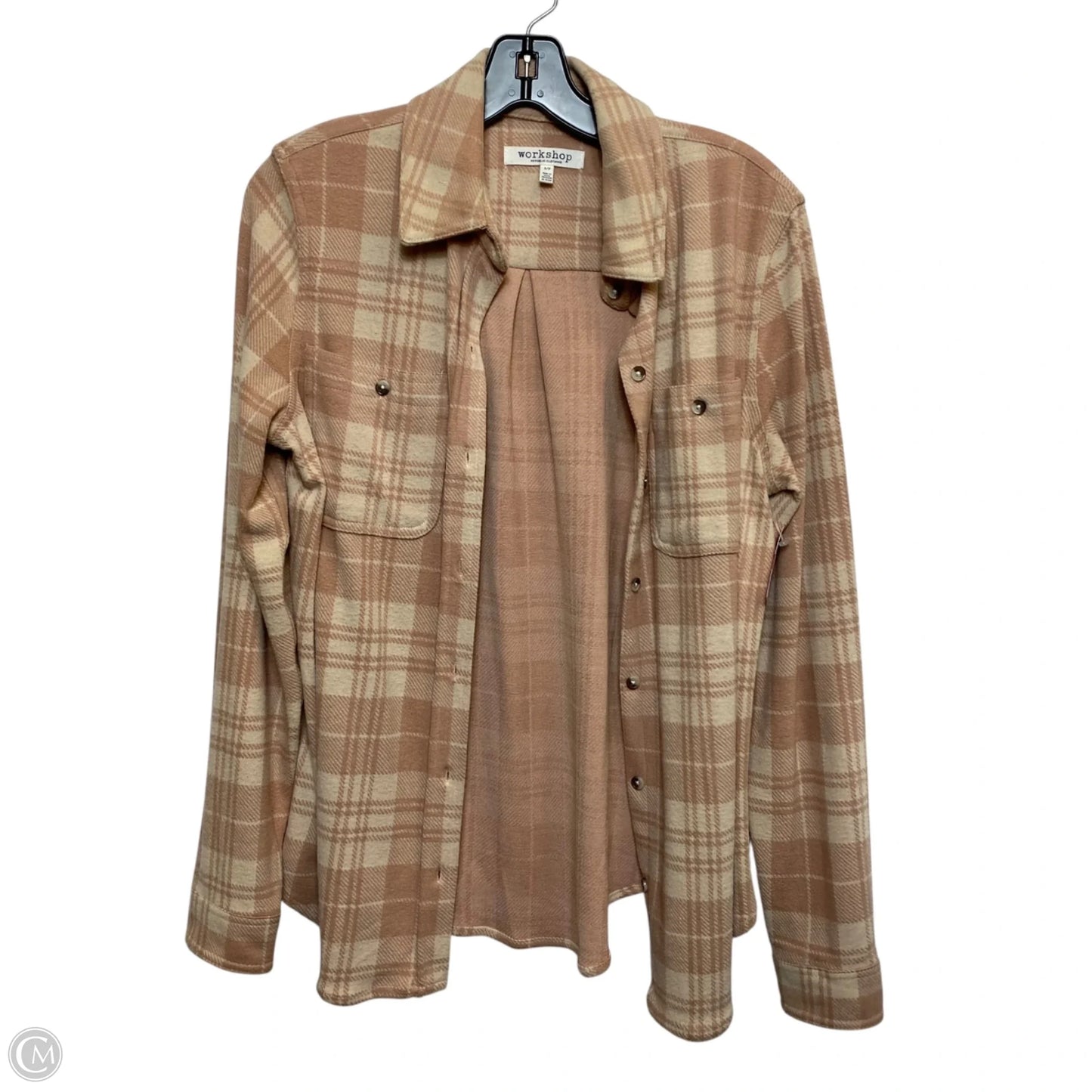 Top Long Sleeve By Workshop In Pink & Tan, Size: S