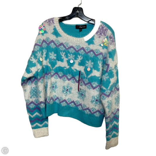 Sweater By 33 Degree In Blue & White, Size: Xxl