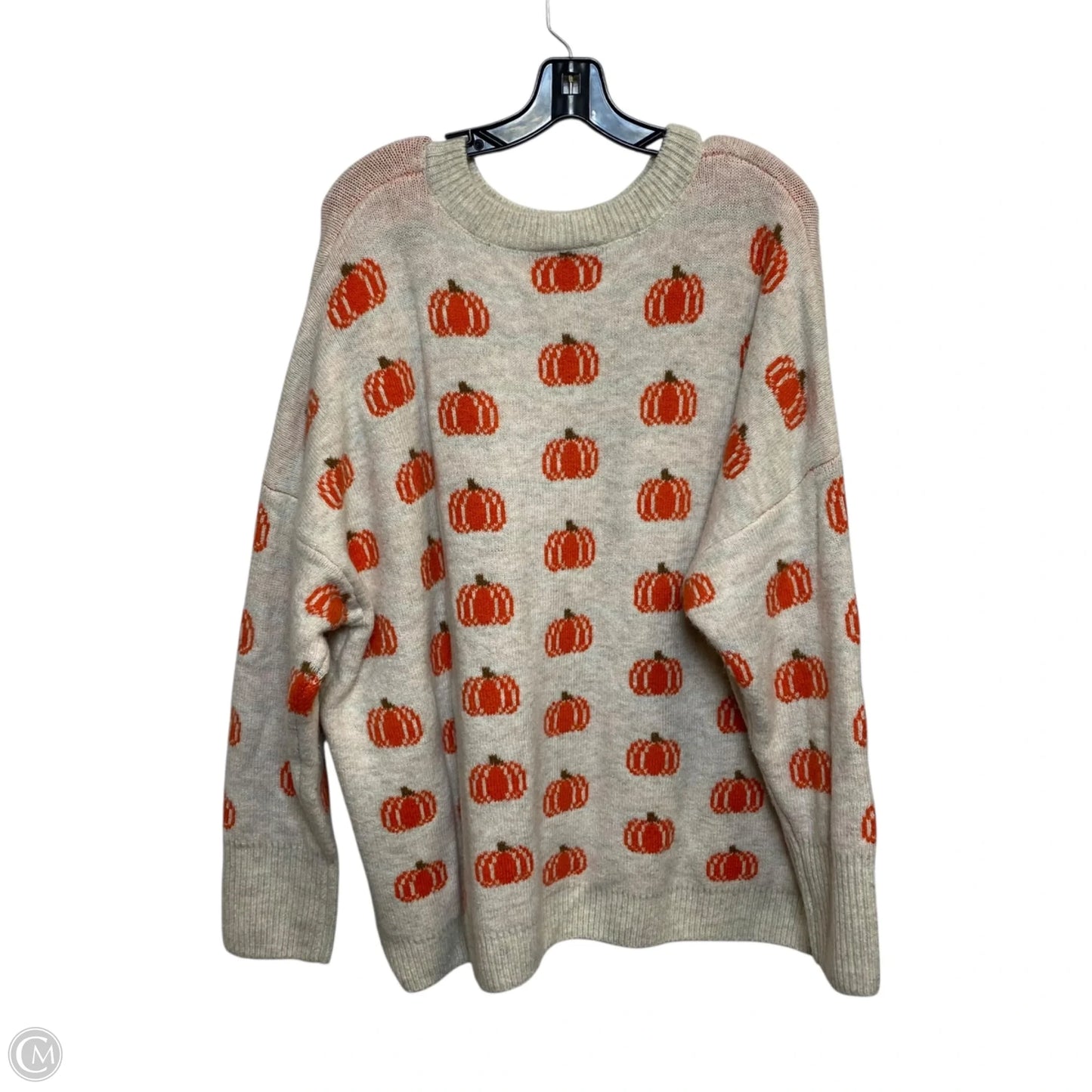 Sweater By Vince Camuto In Cream & Orange, Size: Xxl