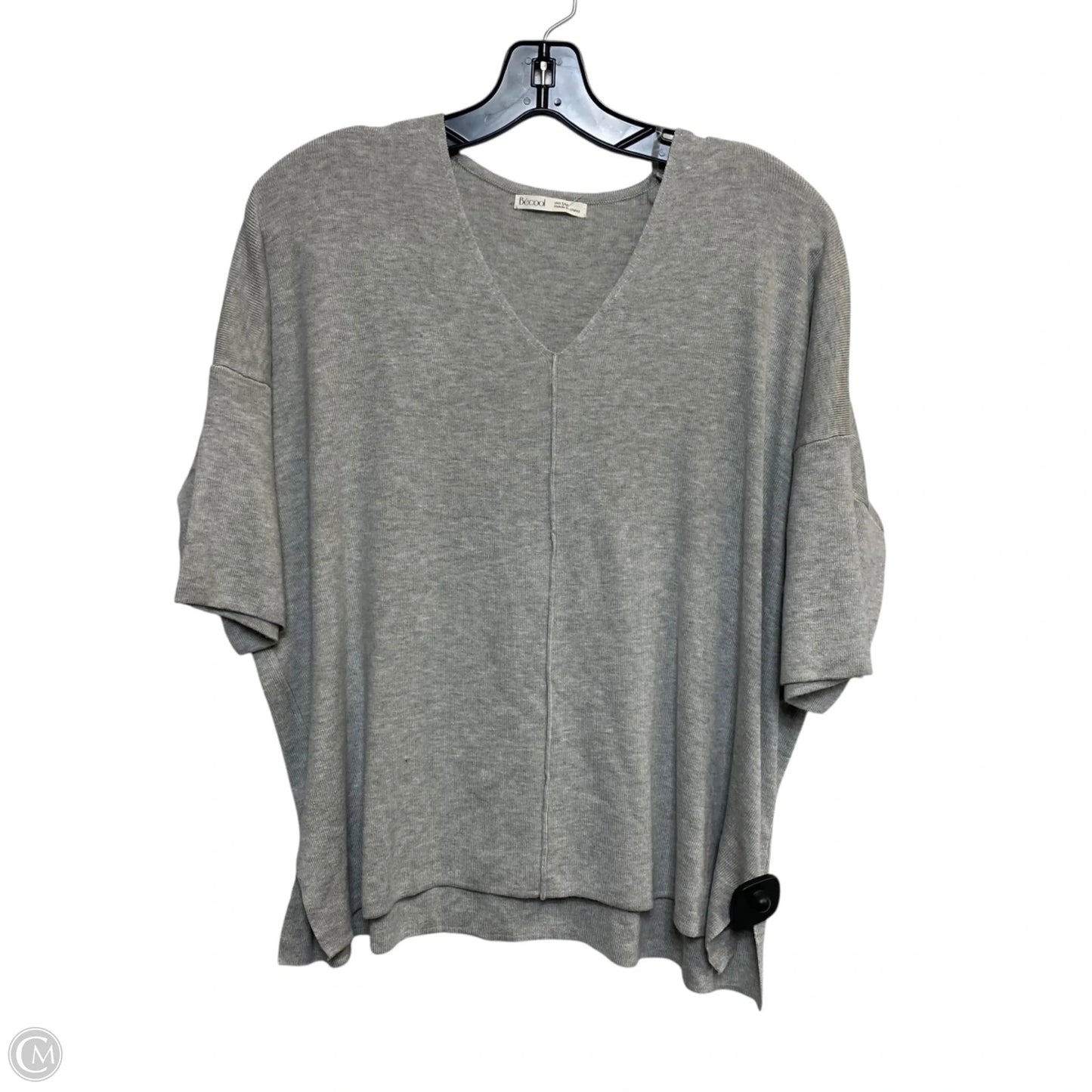 Top 3/4 Sleeve By Be Cool In Grey, Size: S