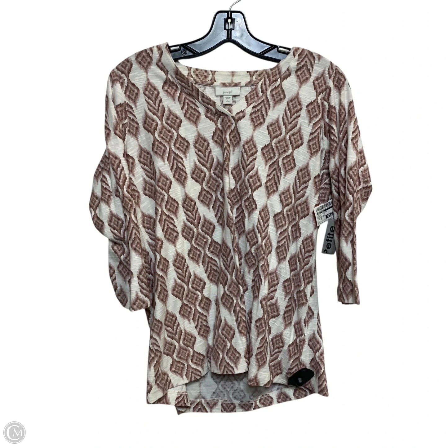 Top 3/4 Sleeve By Pure Jill In Cream & Pink, Size: Sp