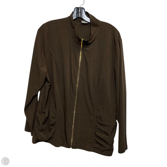 Athletic Jacket By Zenergy By Chicos In Brown, Size: Xl