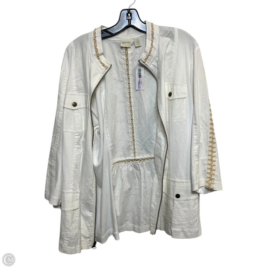 Jacket Utility By Zenergy By Chicos In Cream, Size: Xl