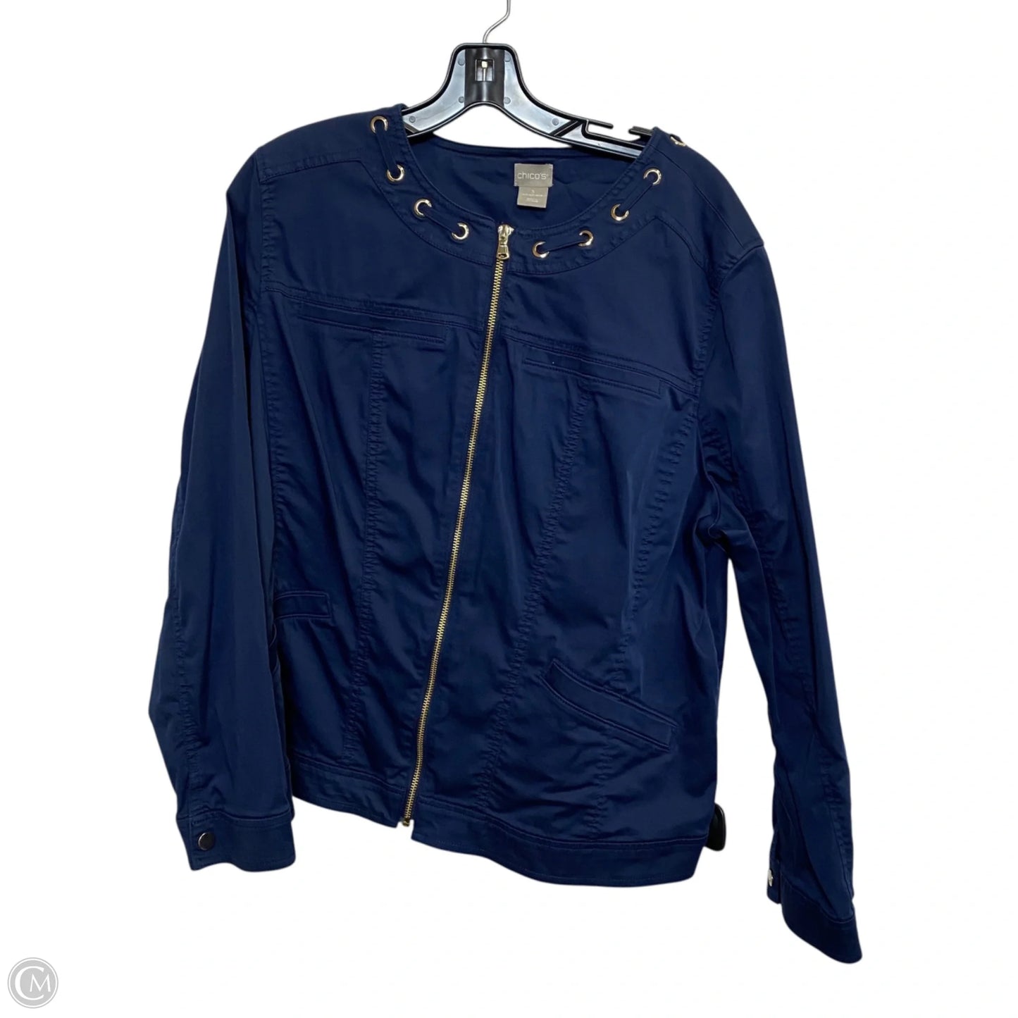 Jacket Utility By Chicos In Navy, Size: Xl