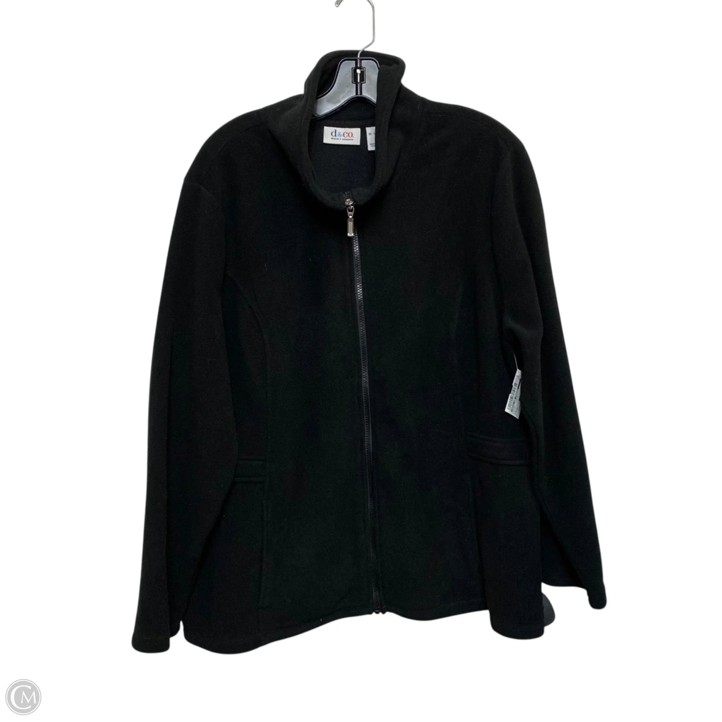 Jacket Fleece By Denim And Company In Black, Size: Xl
