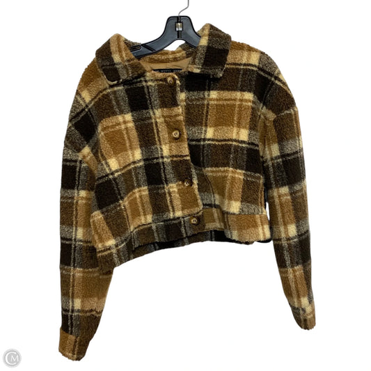 Jacket Shirt By Hyfve In Brown, Size: L